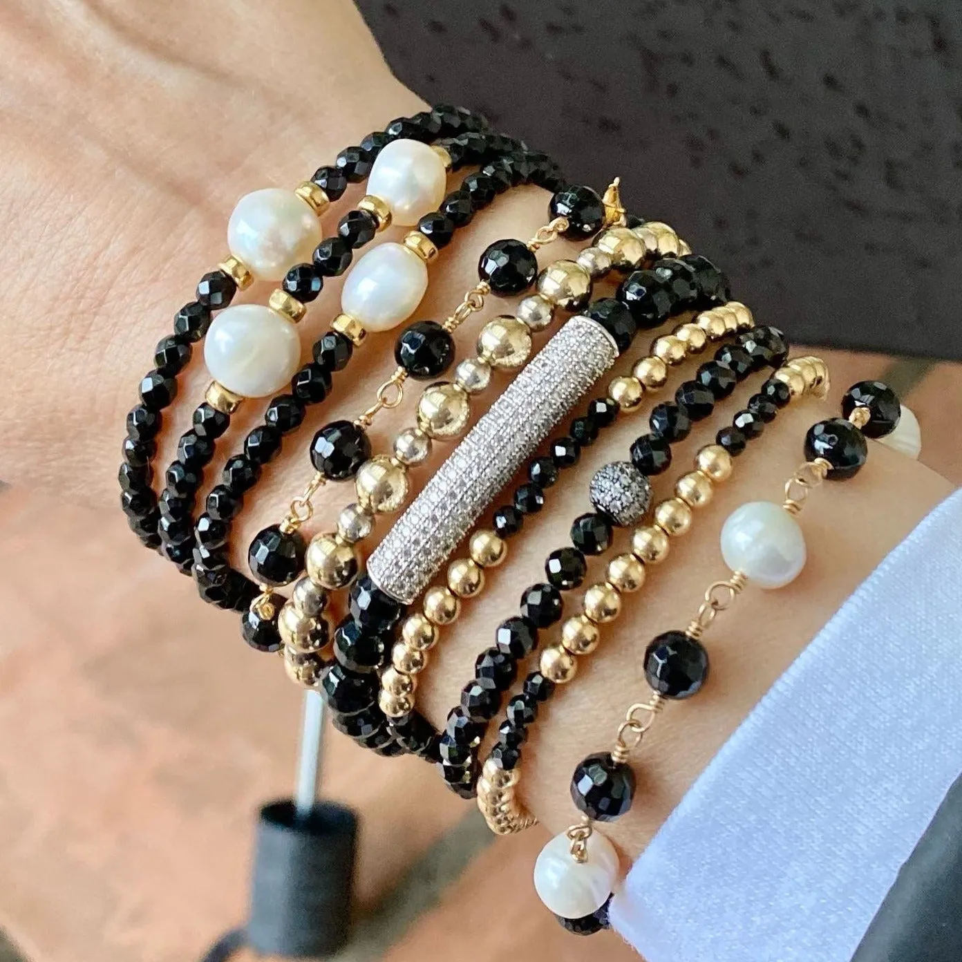 Black Onyx with Pave Bar
