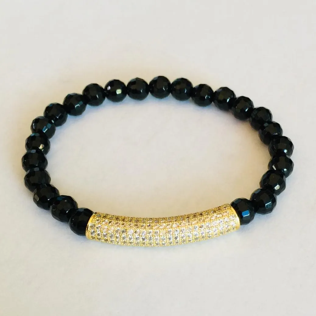 Black Onyx with Pave Bar