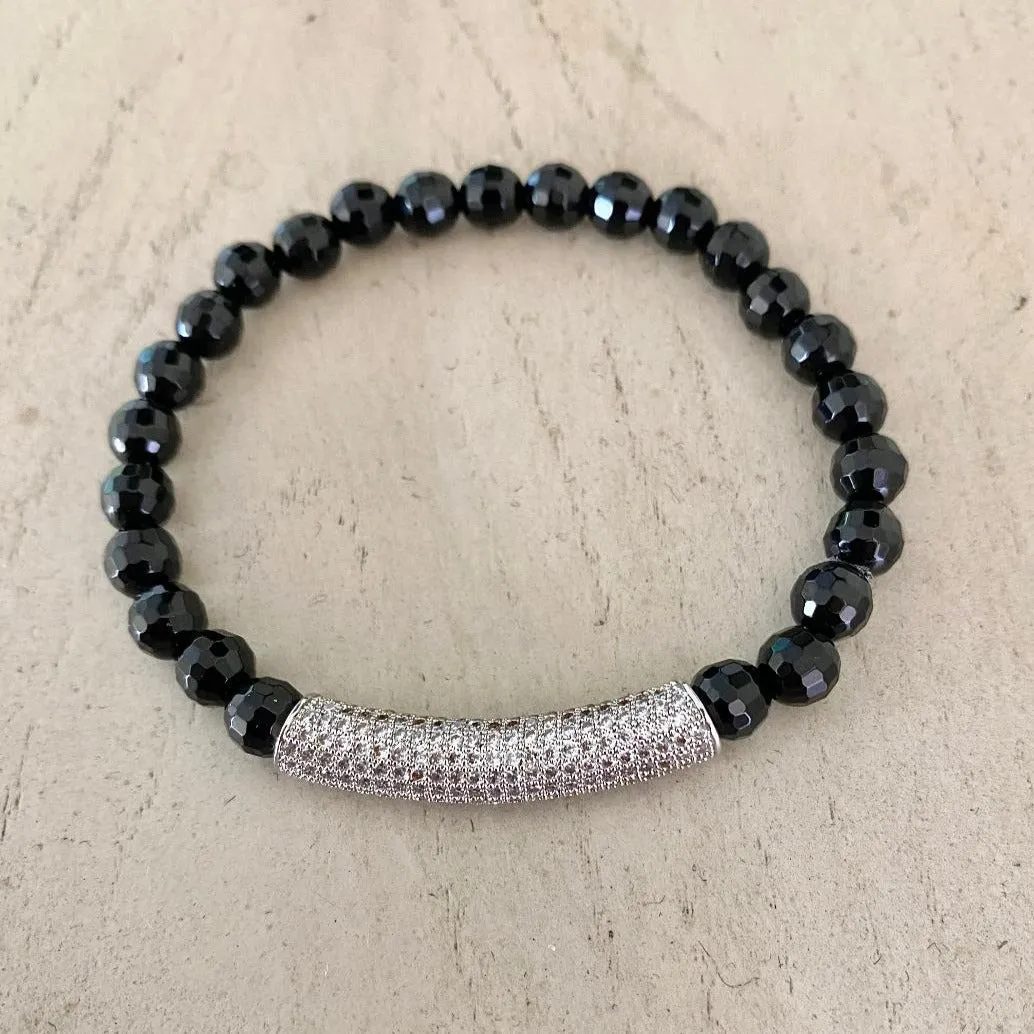 Black Onyx with Pave Bar