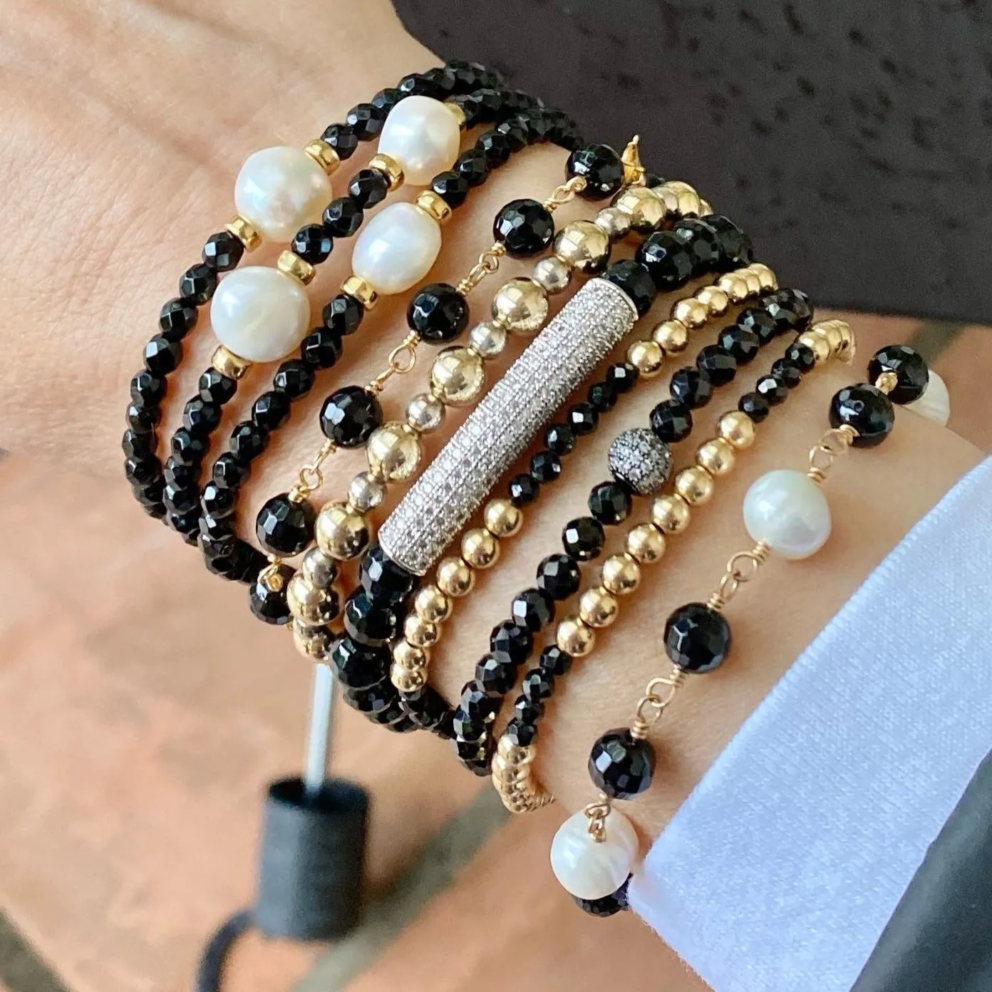 Black Onyx with Pearls