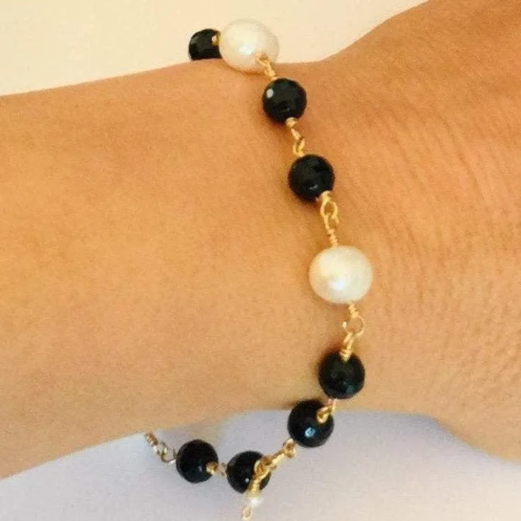 Black Onyx with Pearls