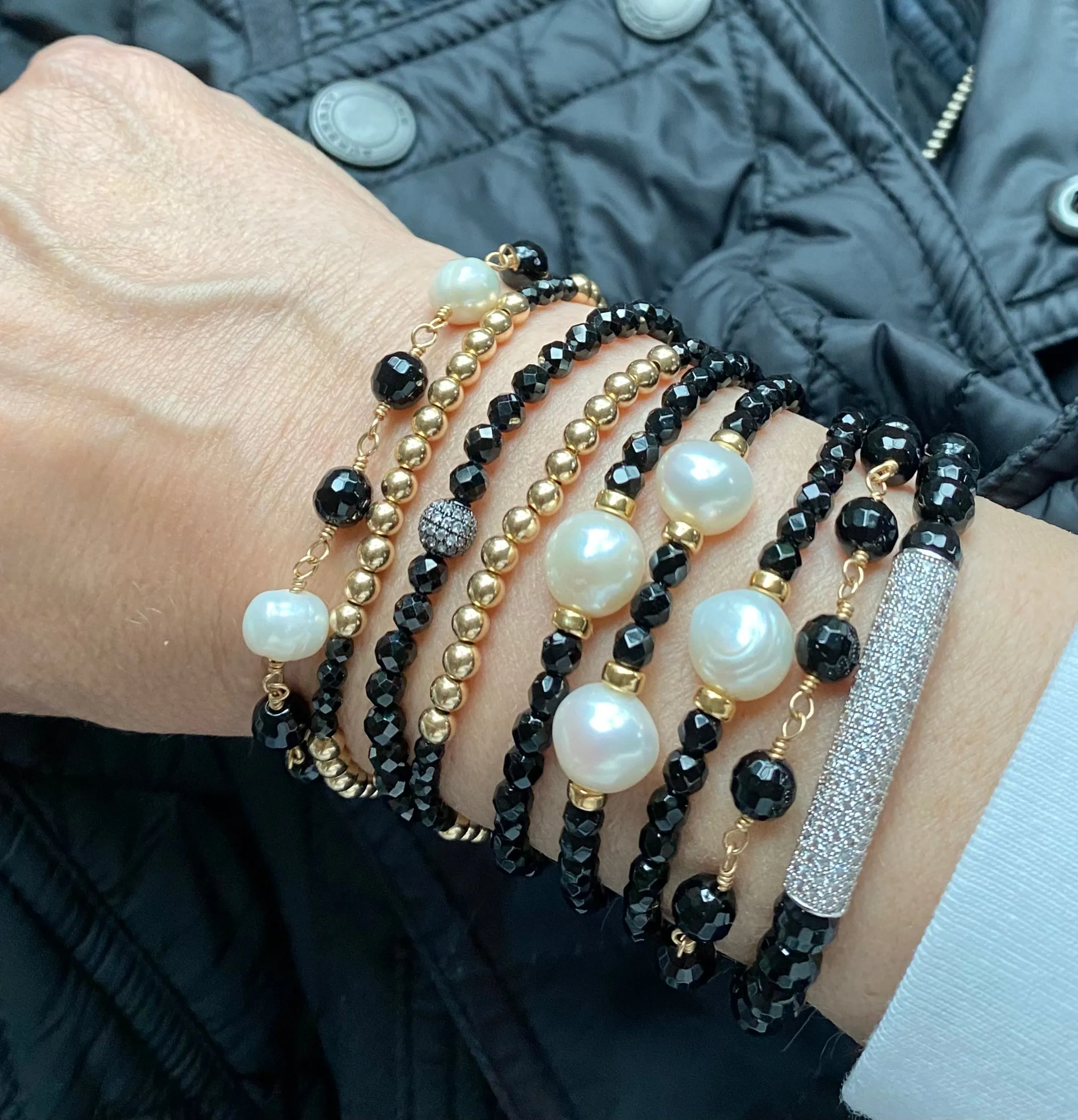 Black Onyx with Pearls