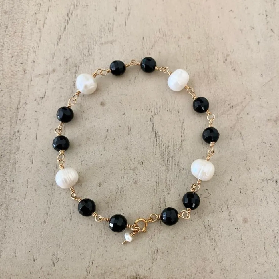 Black Onyx with Pearls
