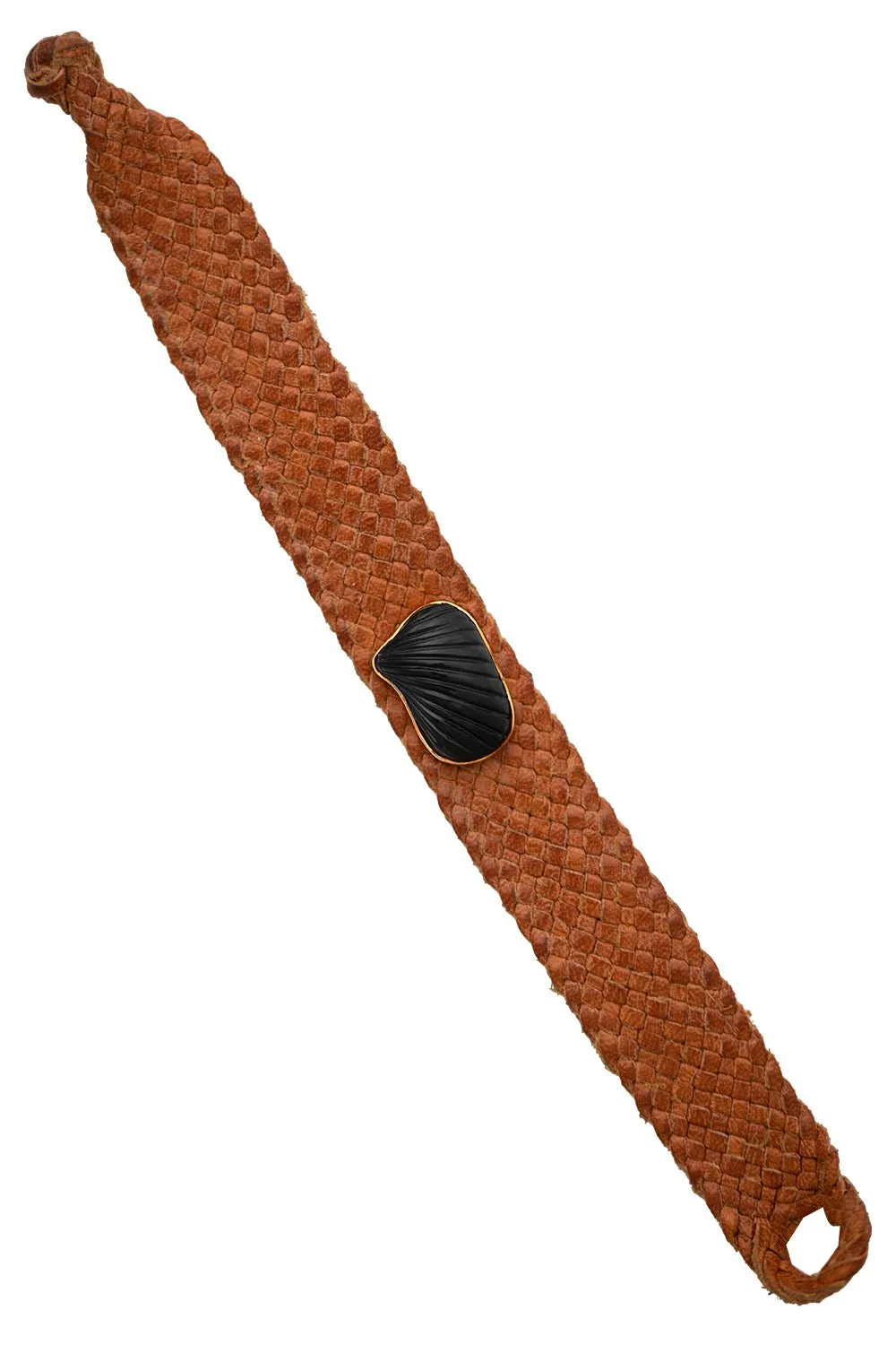 Carved Onyx Barbatia Leather Bracelet