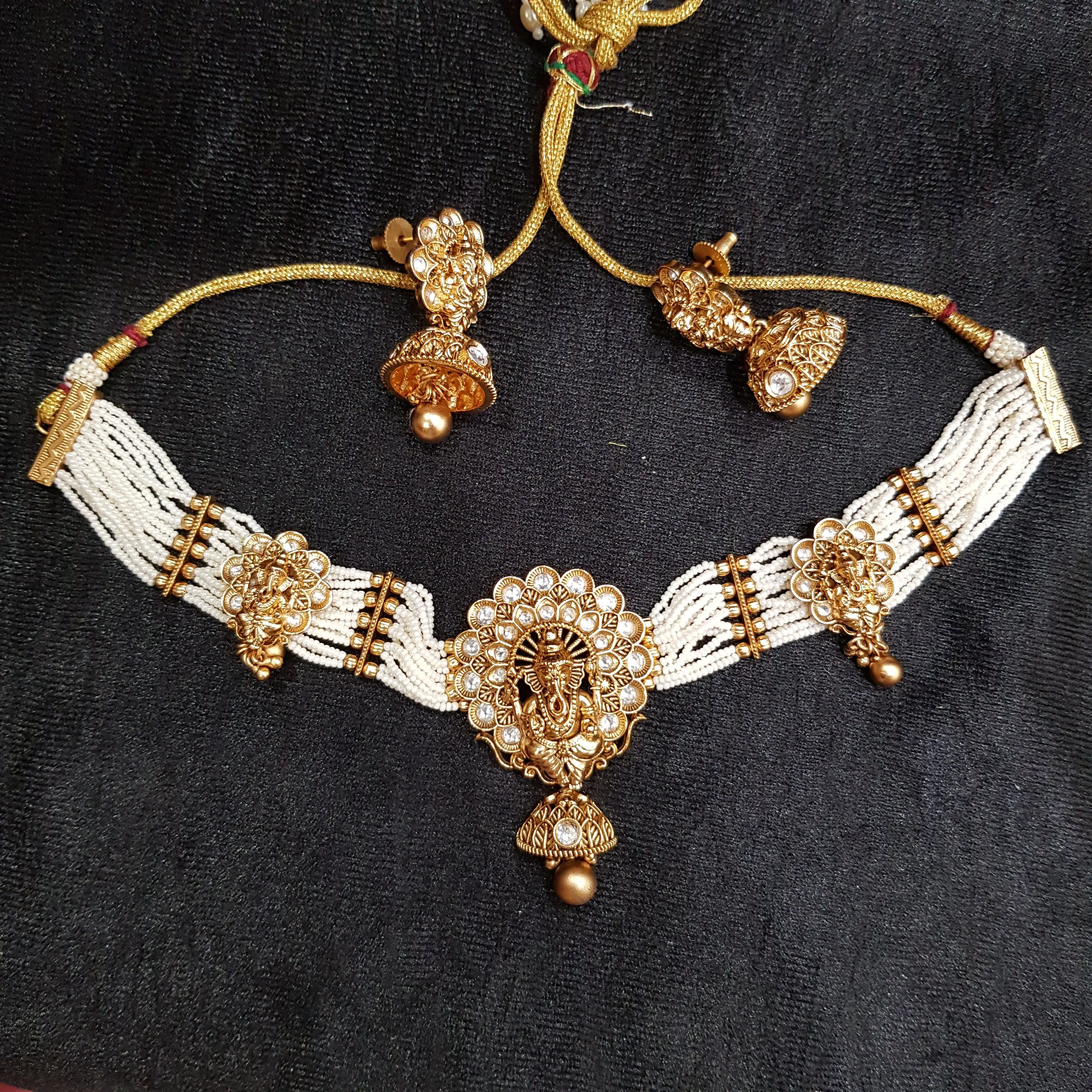 Choker Temple Necklace Set 3570-28