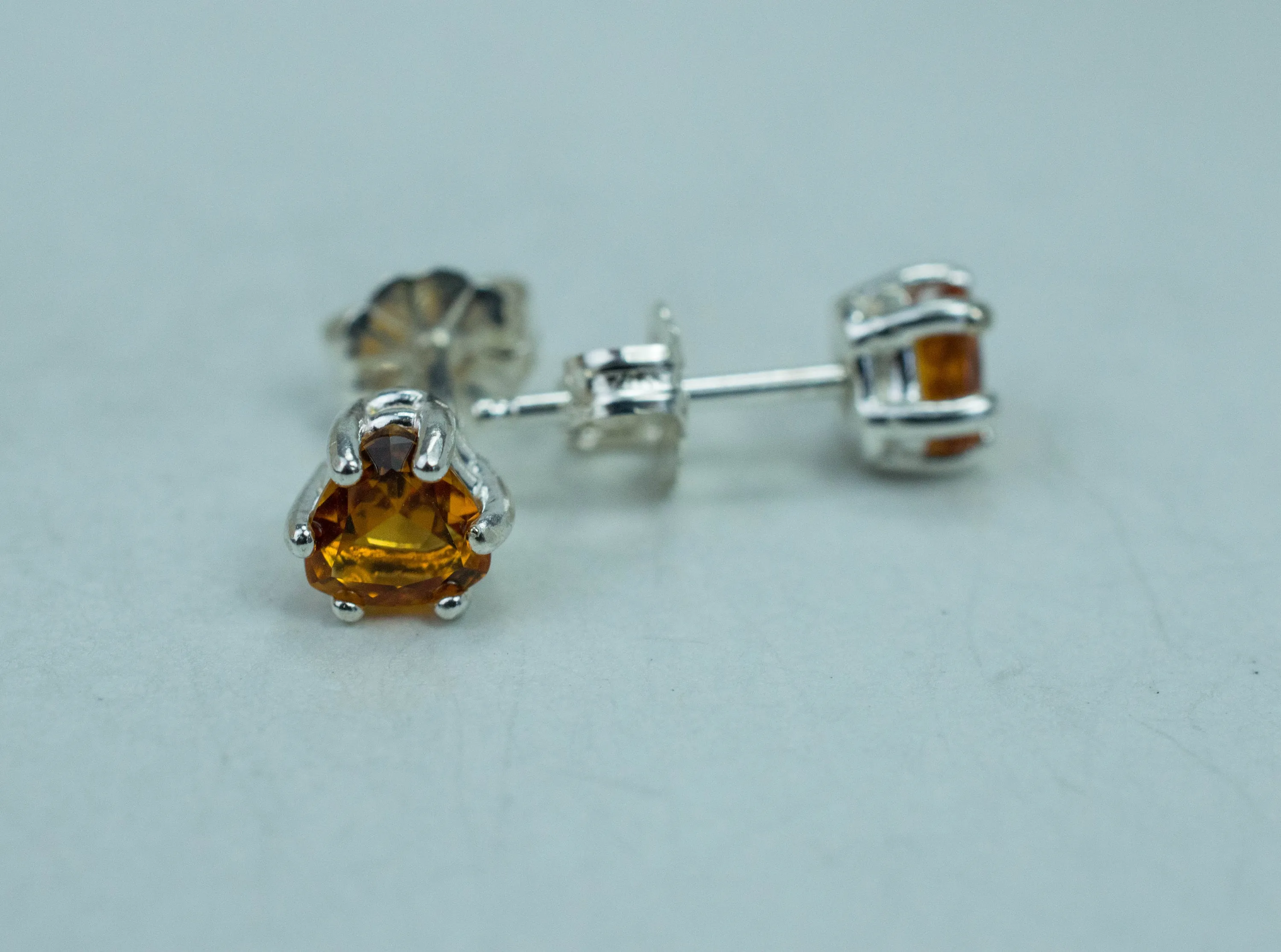 Citrine Earrings; Natural Untreated Uruguay Citrine; 0.710cts