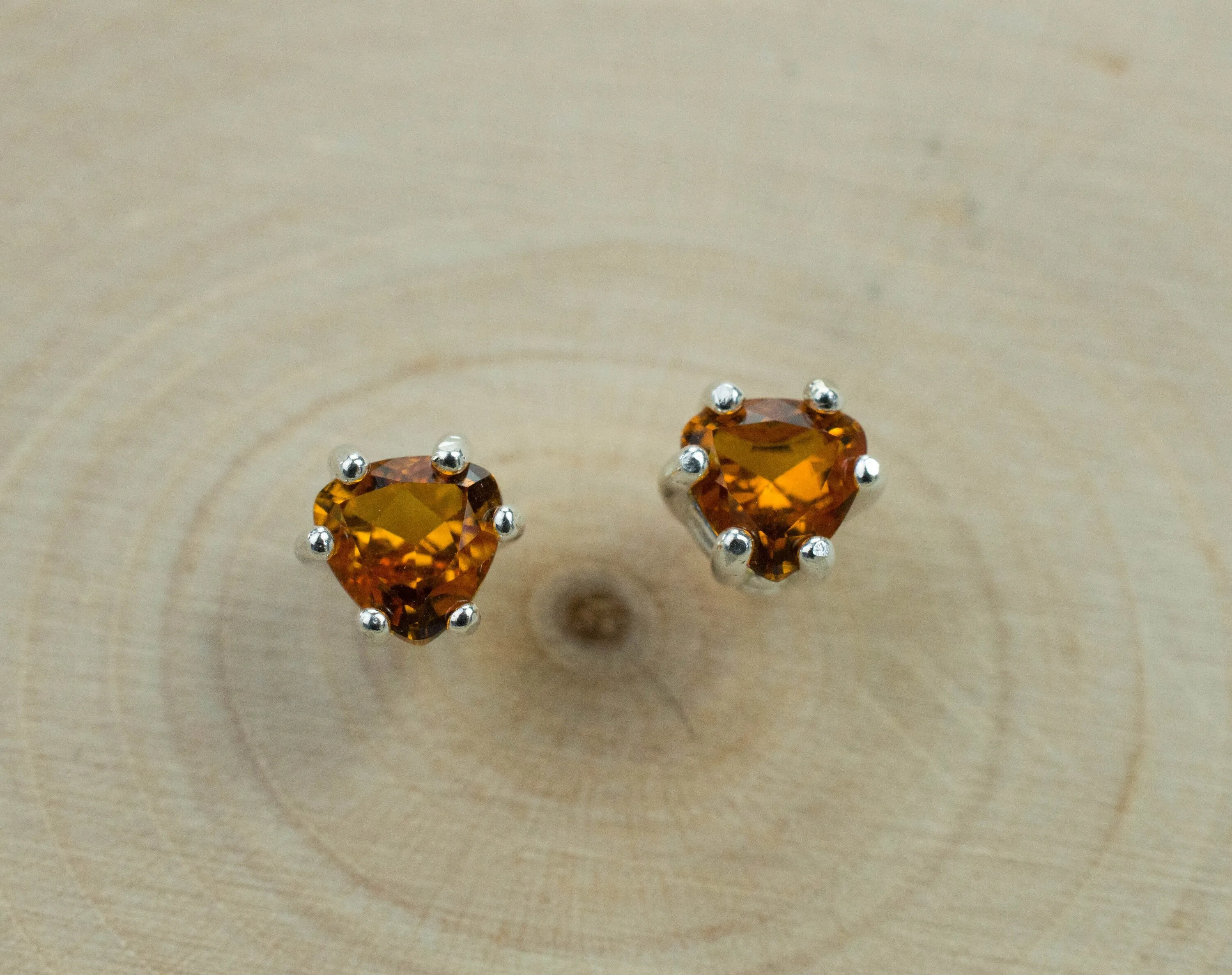 Citrine Earrings; Natural Untreated Uruguay Citrine; 0.710cts