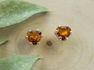 Citrine Earrings; Natural Untreated Uruguay Citrine; 0.710cts