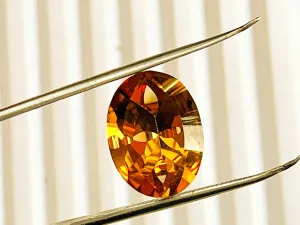 Citrine Quartz Fantasy Concave Cut Oval Shape