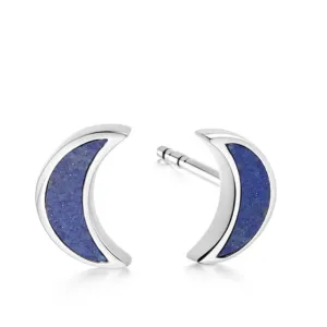 Daisy London Lapis Moon Stud Earrings ST12_SLV
