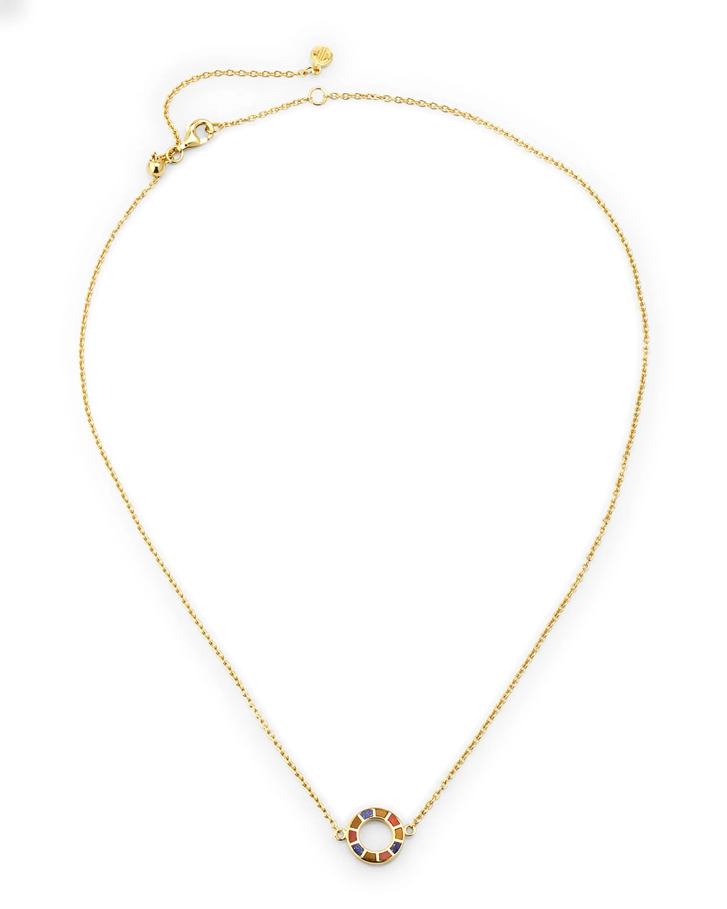 Dash Circle Gold Vermeil Sterling Necklace