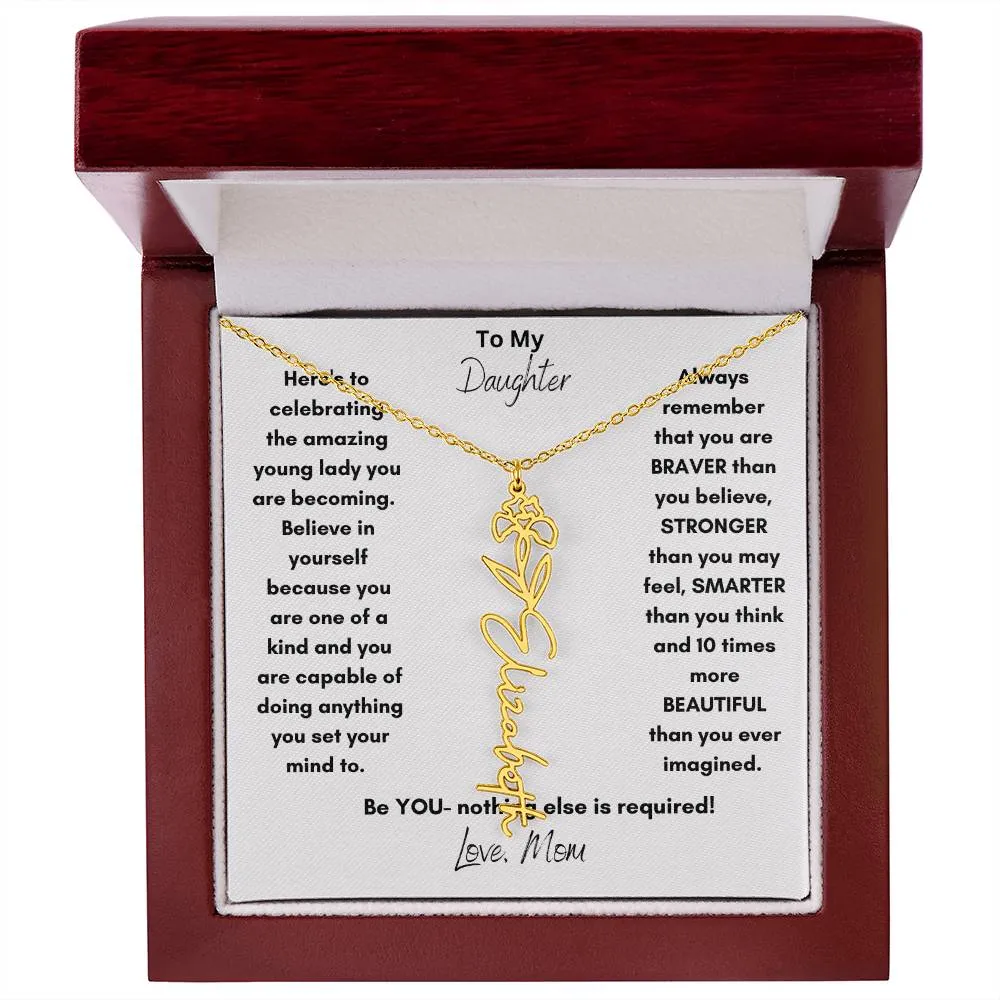 Daughter Gifts| Flower Name Necklace: A Personalized Gift of Love from Mom