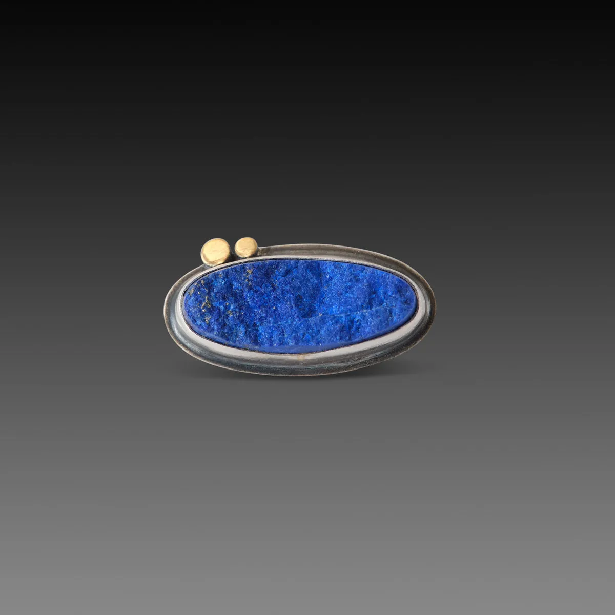 Elliptical Lapis Surface Ring
