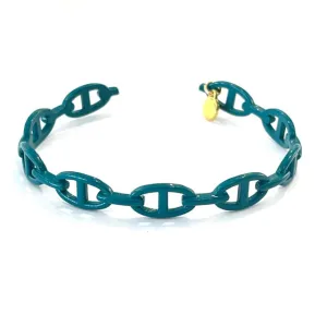 Enamel Link Cuff Teal