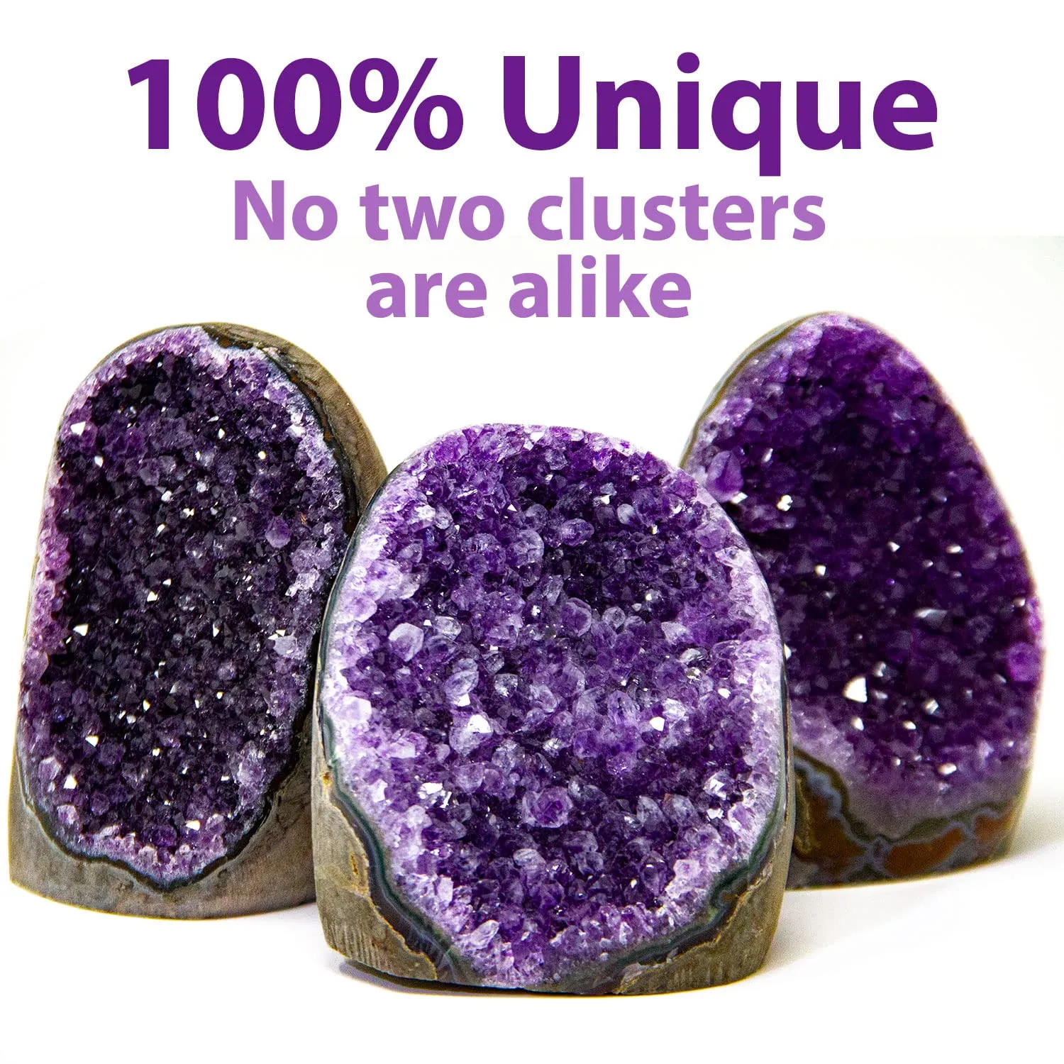 Extreme Polished Amethyst Cluster - 1.5 to 2 pounds of Powerful, Deep Purple Crystals. Geode from Uruguay. Includes Bonus 3 inch Selenite Wand in Velvet Bag.
