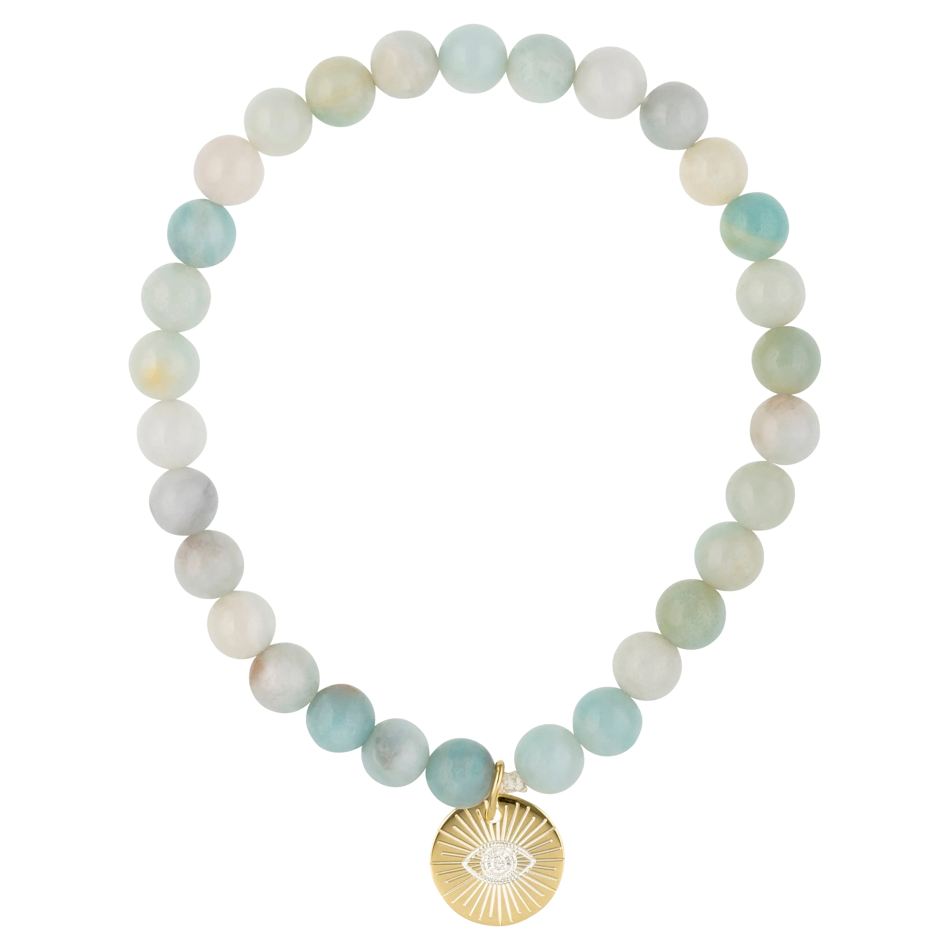Eye of Providence & Protection Gemstone Bracelet - Rose Gold / Black