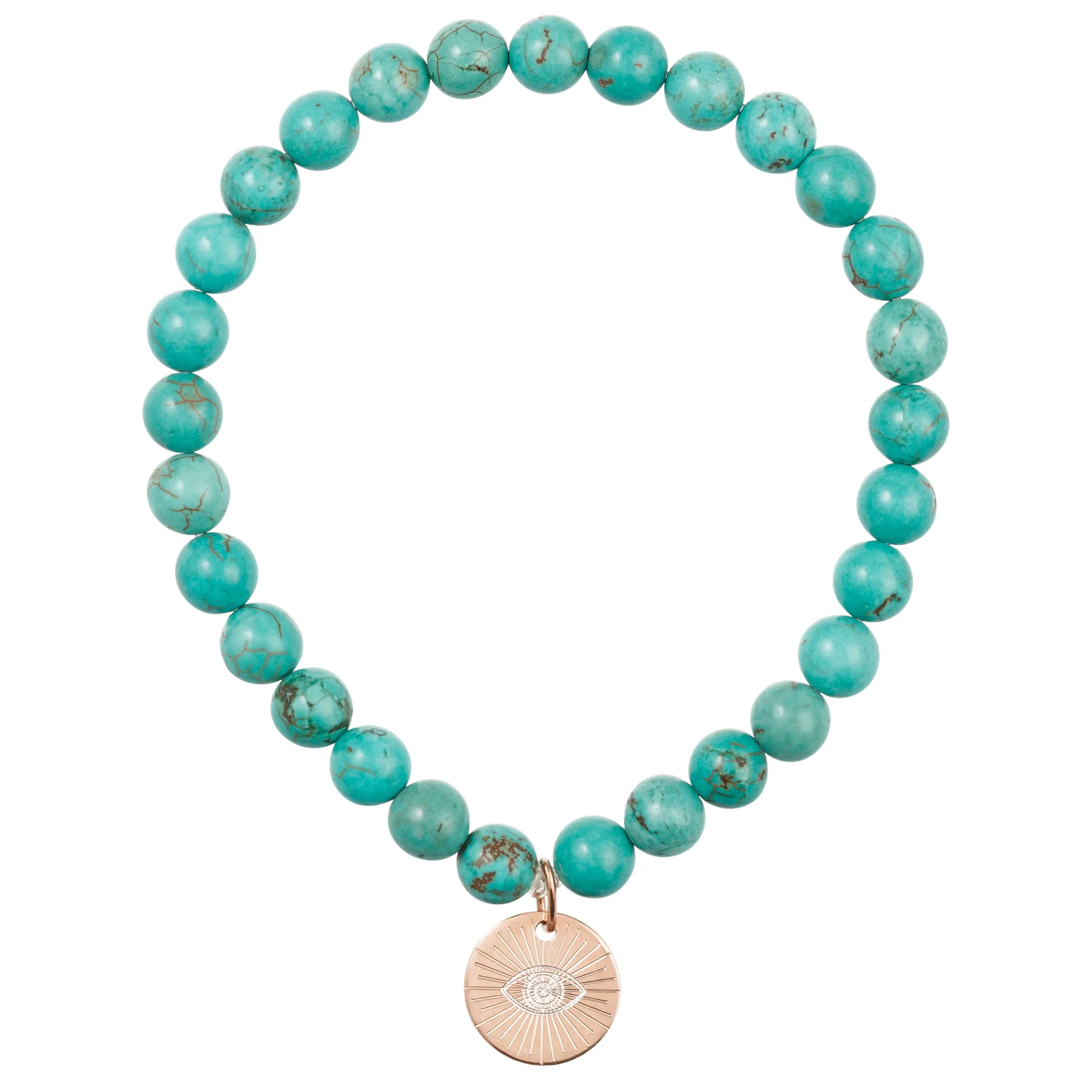 Eye of Providence & Protection Gemstone Bracelet - Rose Gold / Black