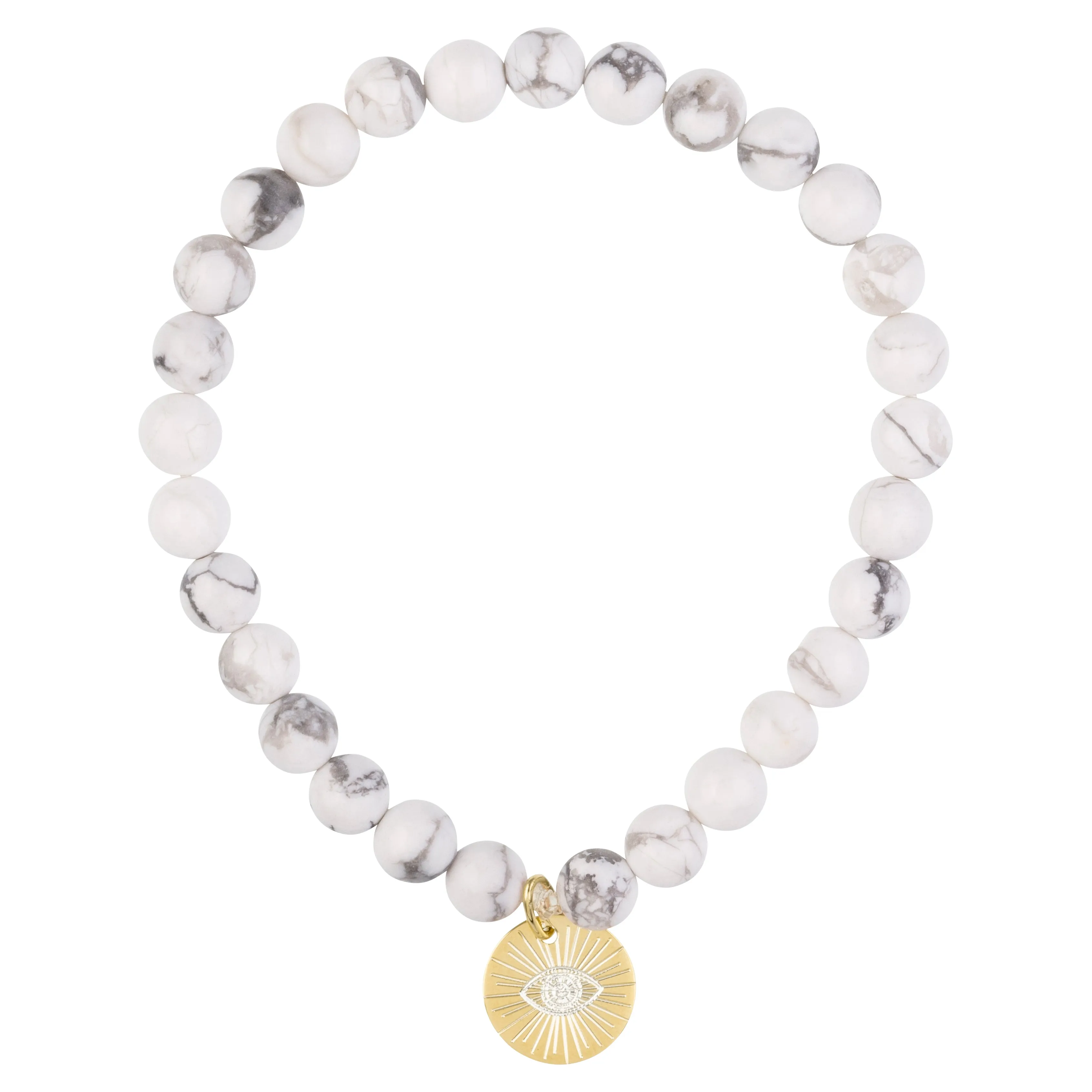 Eye of Providence & Protection Gemstone Bracelet - Rose Gold / Black