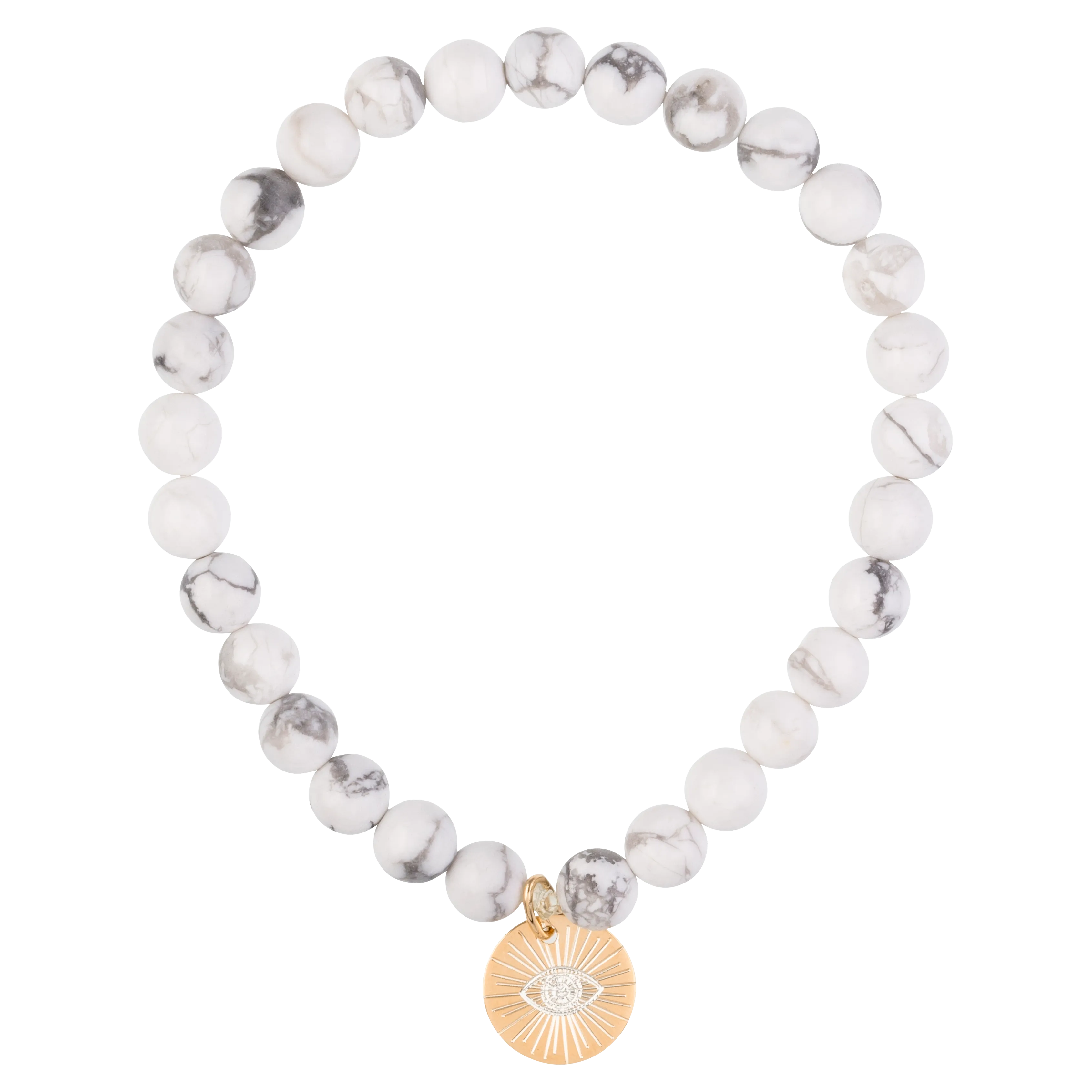Eye of Providence & Protection Gemstone Bracelet - Rose Gold / Black