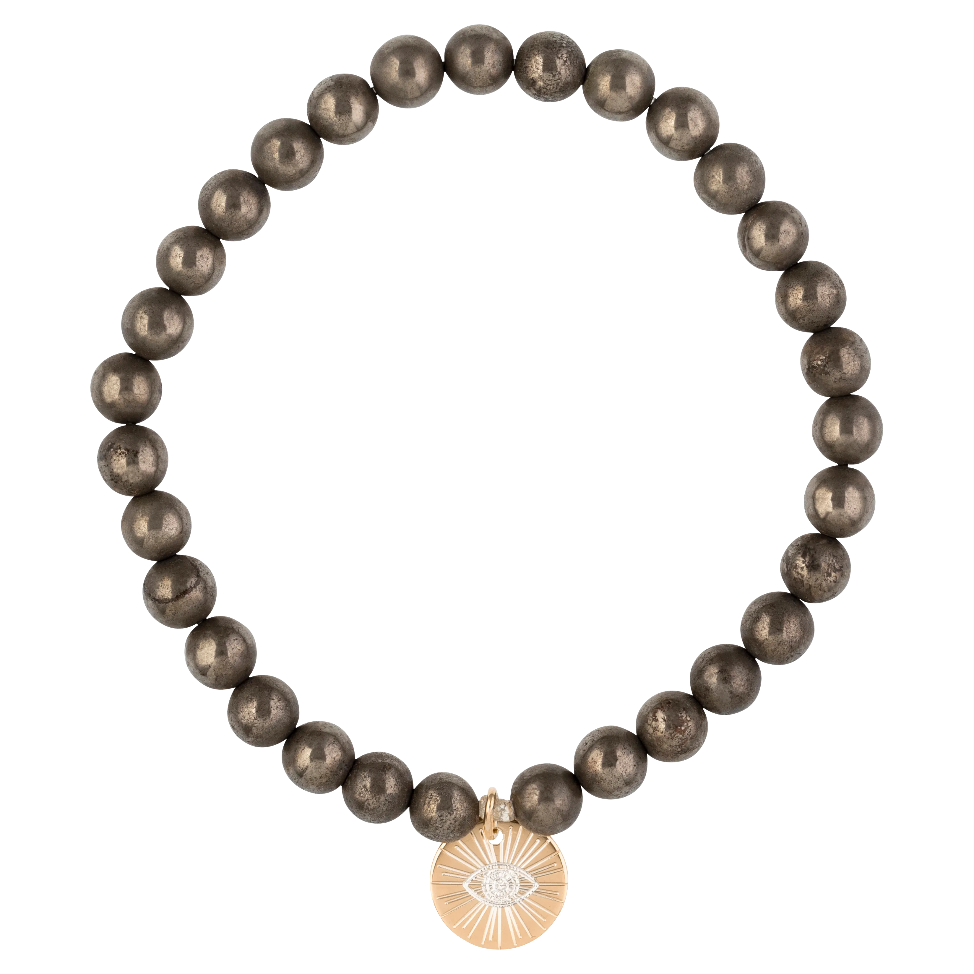 Eye of Providence & Protection Gemstone Bracelet - Rose Gold / Black