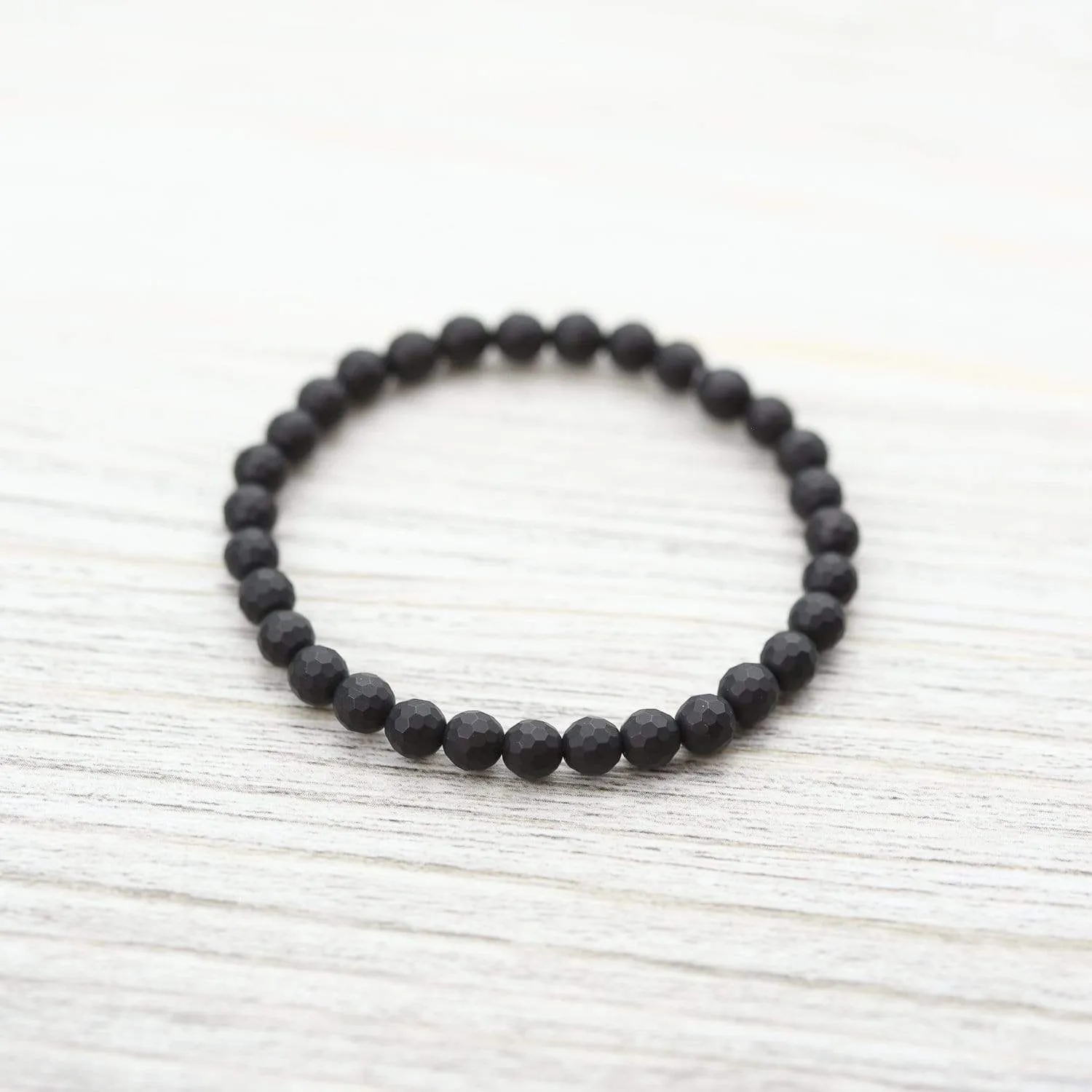Faceted Onyx Strength Bracelet