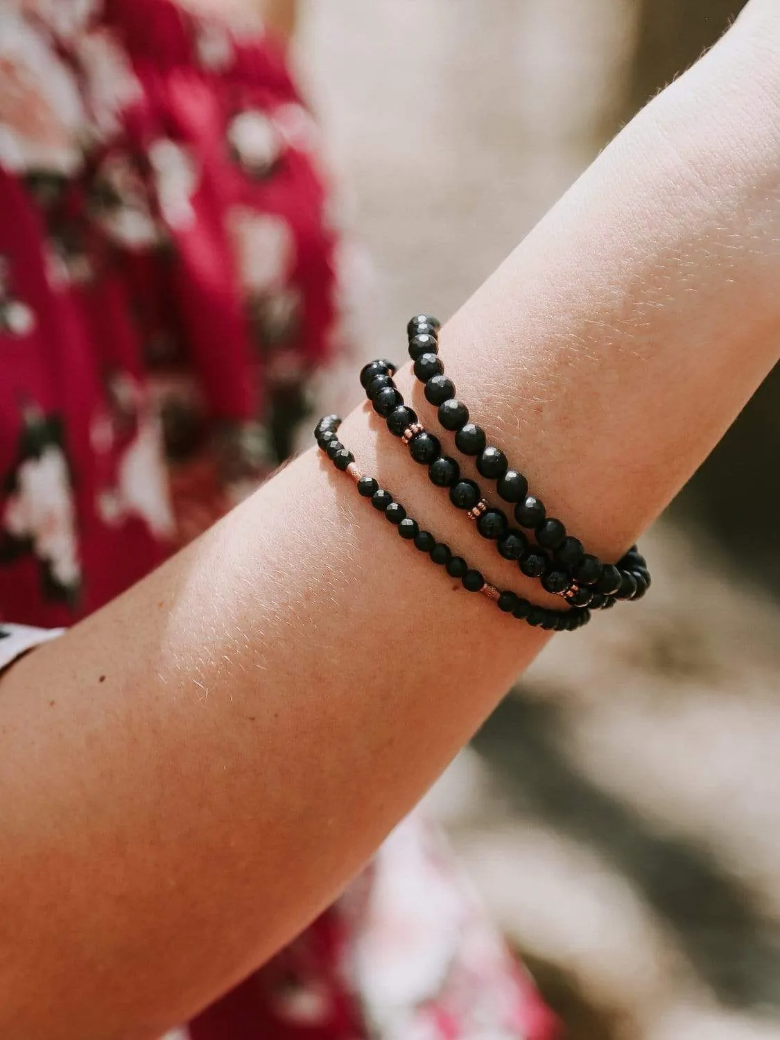 Faceted Onyx Strength Bracelet