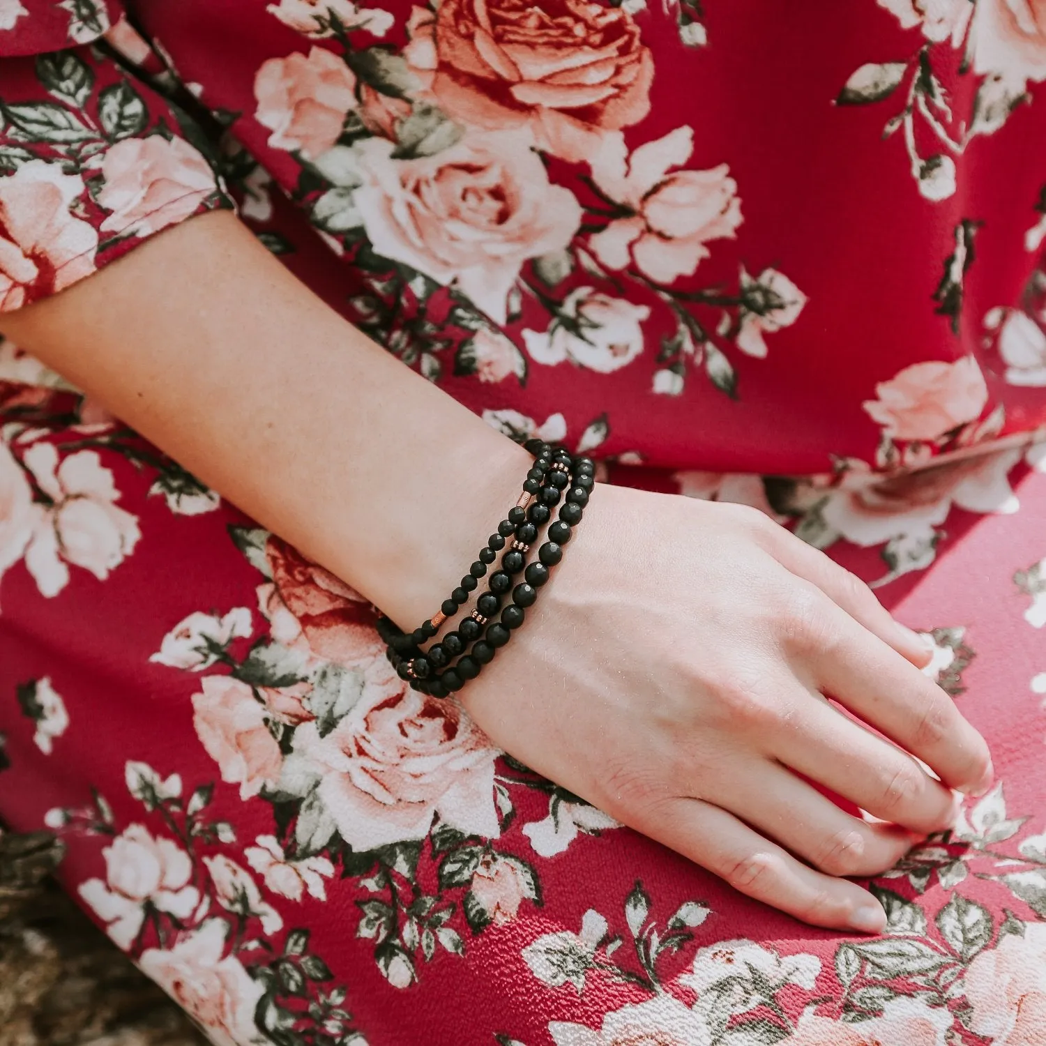 Faceted Onyx Strength Bracelet