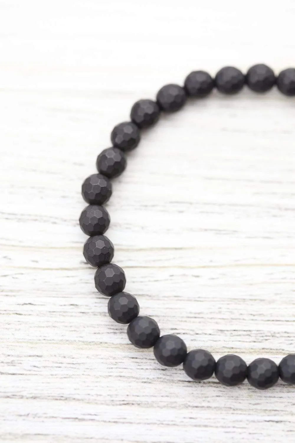 Faceted Onyx Strength Bracelet