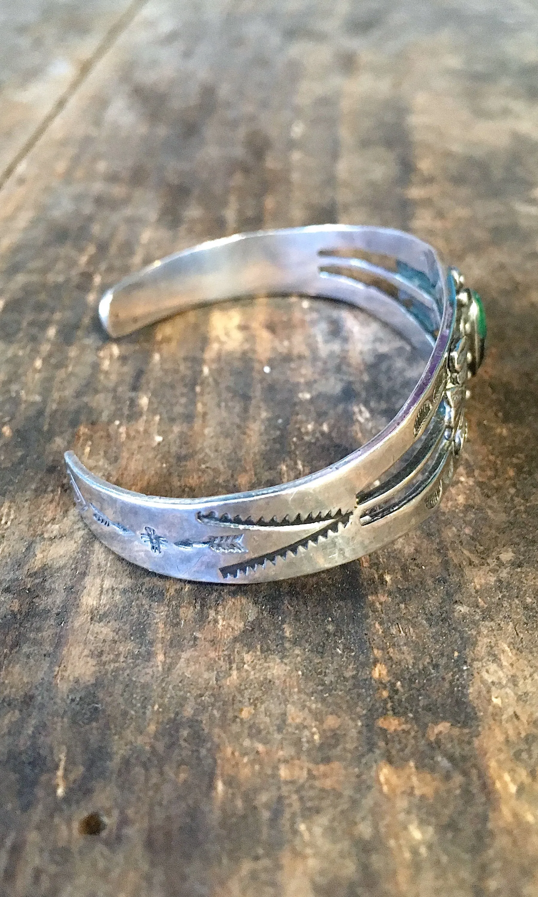FRED HARVEY ERA 1940s Native American Silver & Turquoise Thunderbird Bracelet