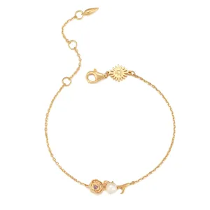 Freshwater Pearl Gold Bracelet - Carnation