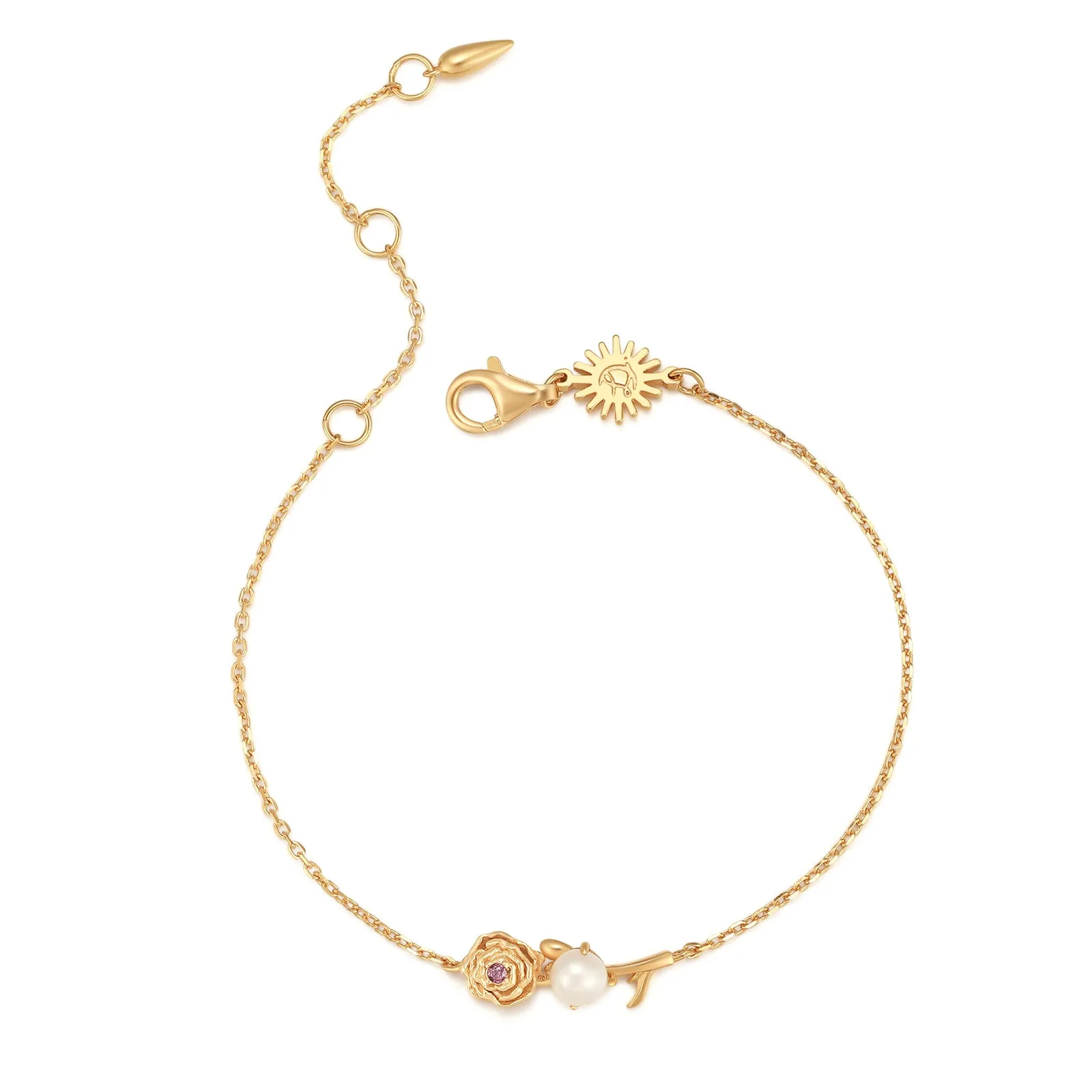 Freshwater Pearl Gold Bracelet - Carnation