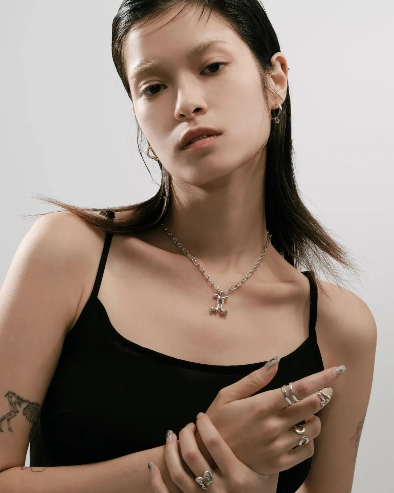 Gemini Citrine Pendant on Eclipse Necklace