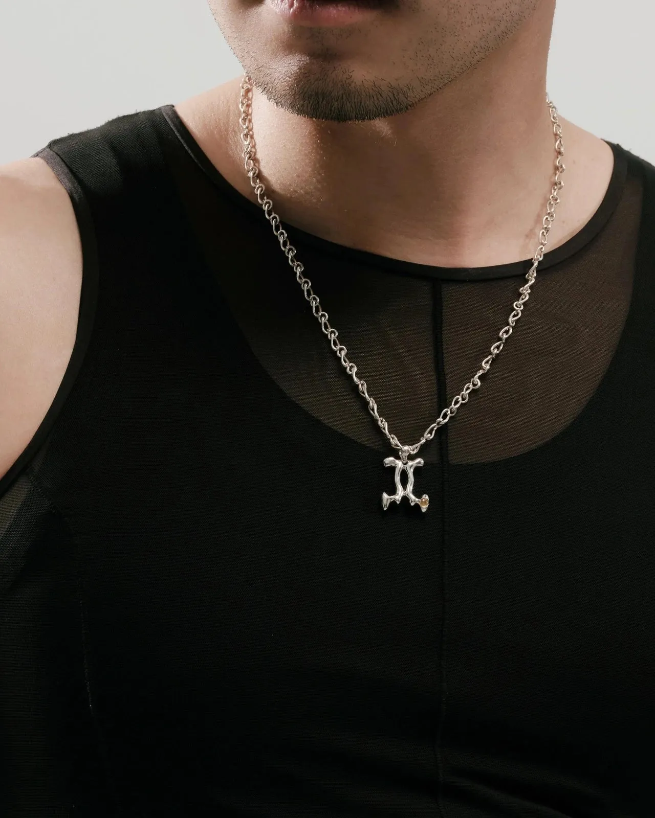 Gemini Citrine Pendant on Eclipse Necklace