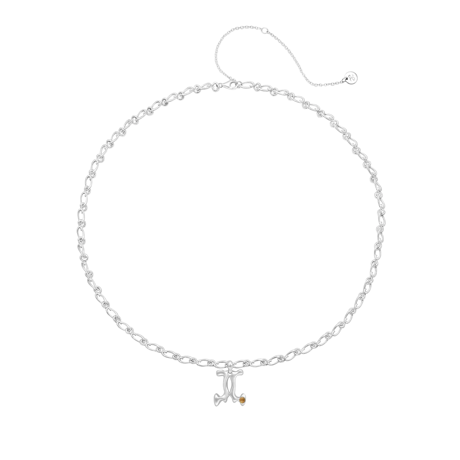 Gemini Citrine Pendant on Eclipse Necklace