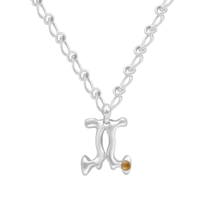 Gemini Citrine Pendant on Eclipse Necklace