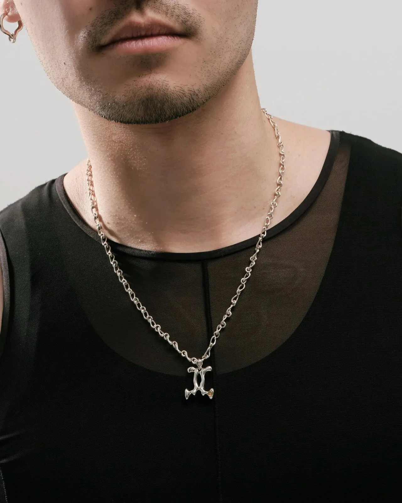 Gemini Citrine Pendant on Eclipse Necklace