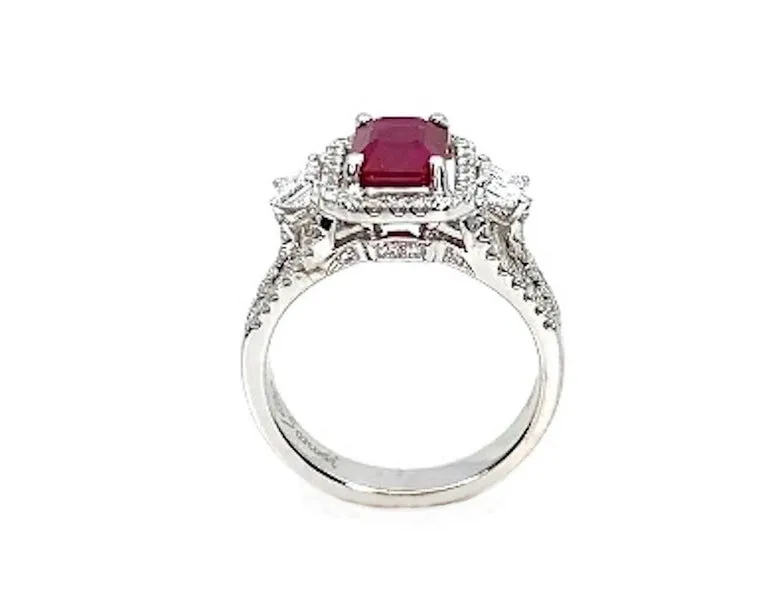 GIA Certified 2.02 Carat Pigeon's Blood Burmese Ruby and Diamond Cocktail Ring