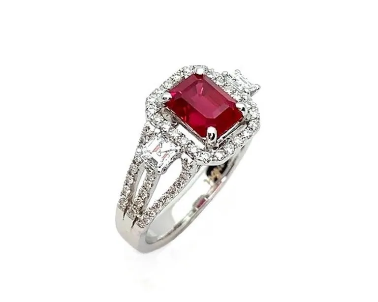 GIA Certified 2.02 Carat Pigeon's Blood Burmese Ruby and Diamond Cocktail Ring