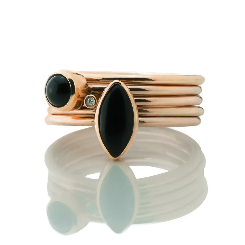 Gold Onyx Wild flower Rings