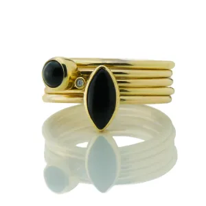 Gold Onyx Wild flower Rings