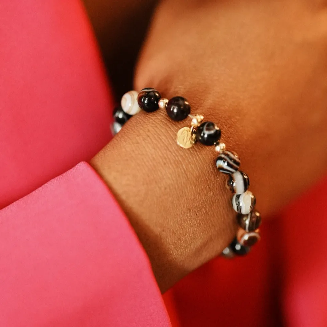 Golden Grounding Sardonyx Signature Stretch Bracelet