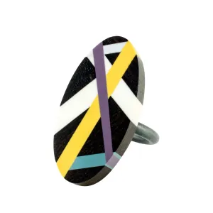Graphic Line Ebony Wood Ring