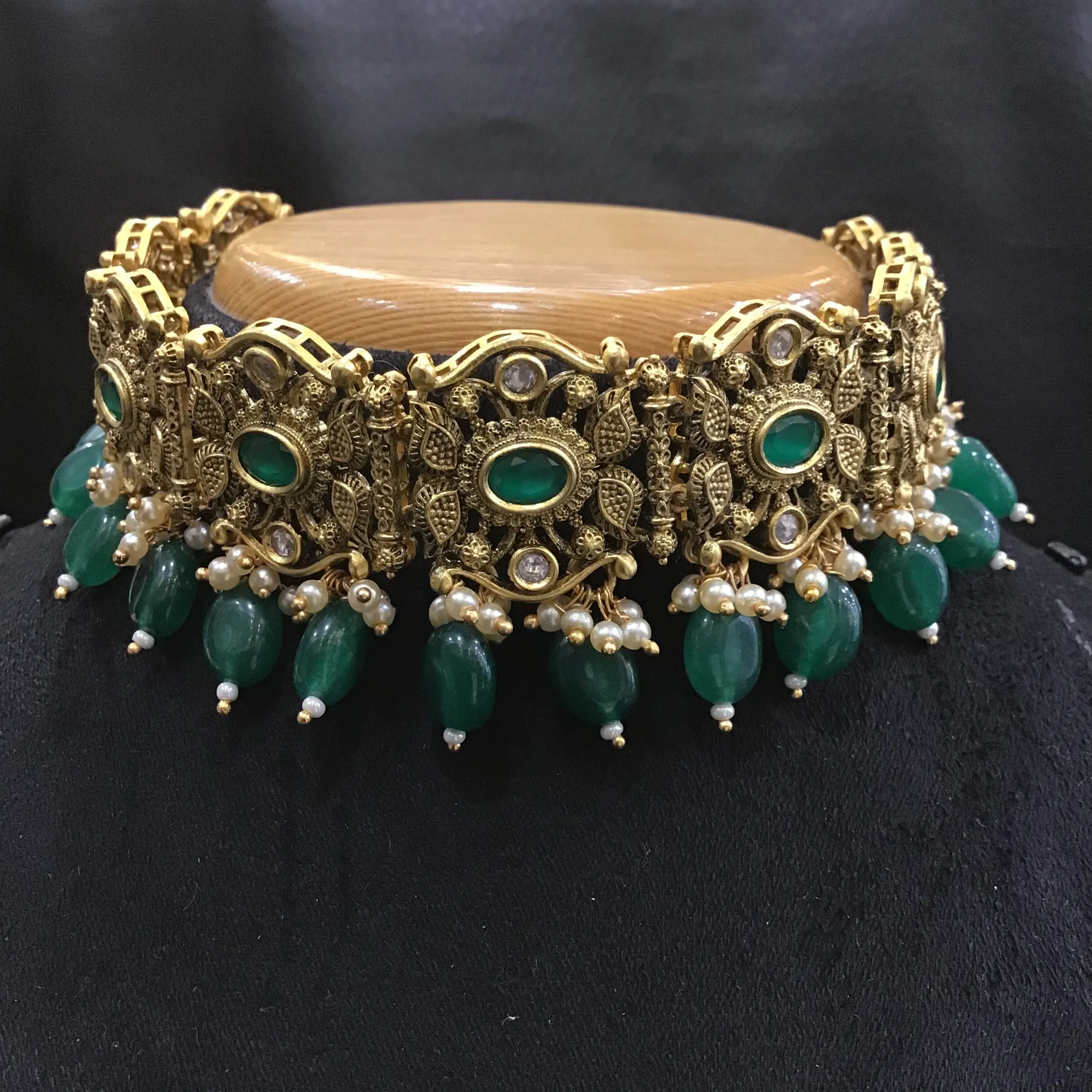 Green Gold Look choker set 16597-3744