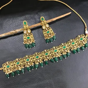 Green Gold Look choker set 16597-3744