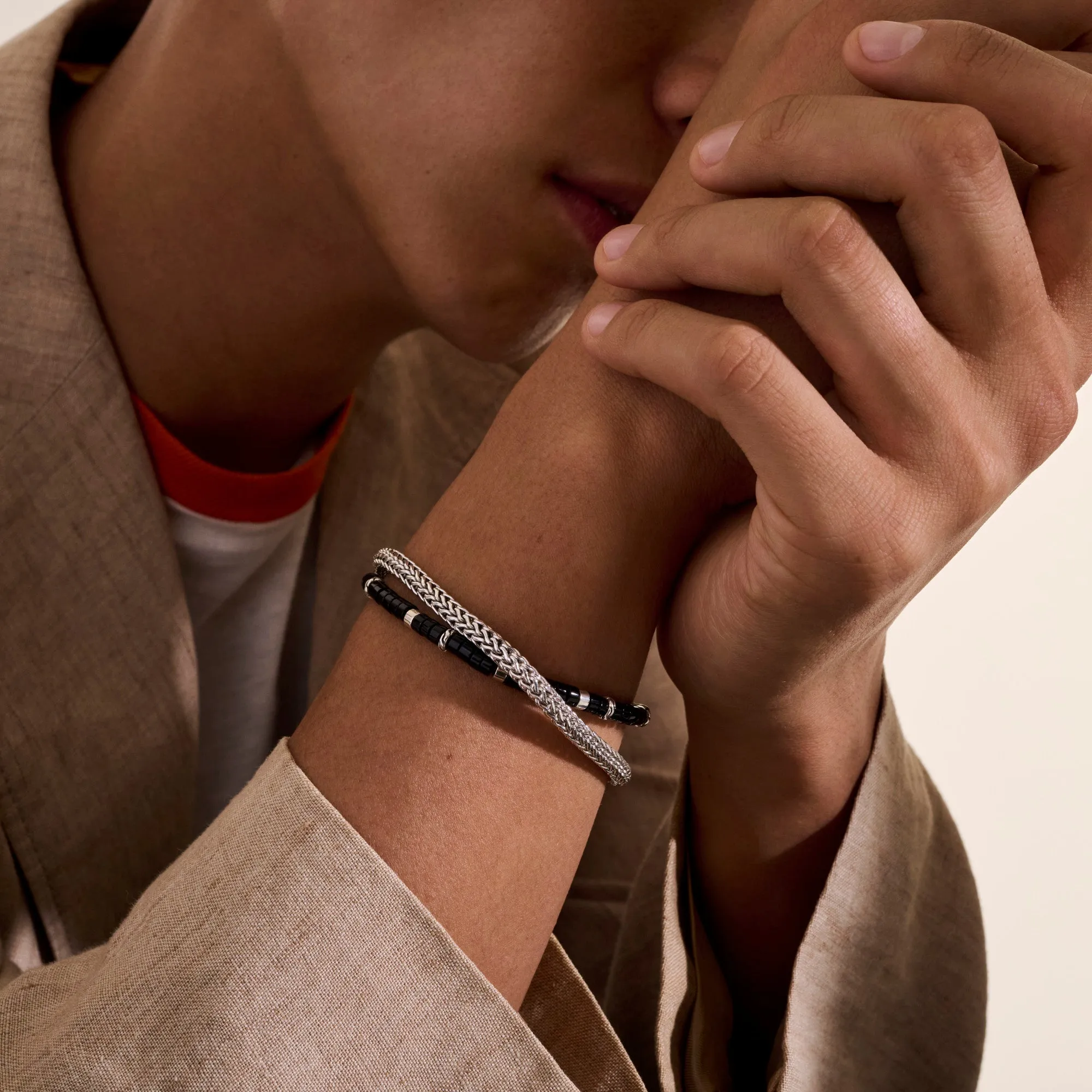 Heishi Chain Wrap, Sterling Silver|BUS9012551BON