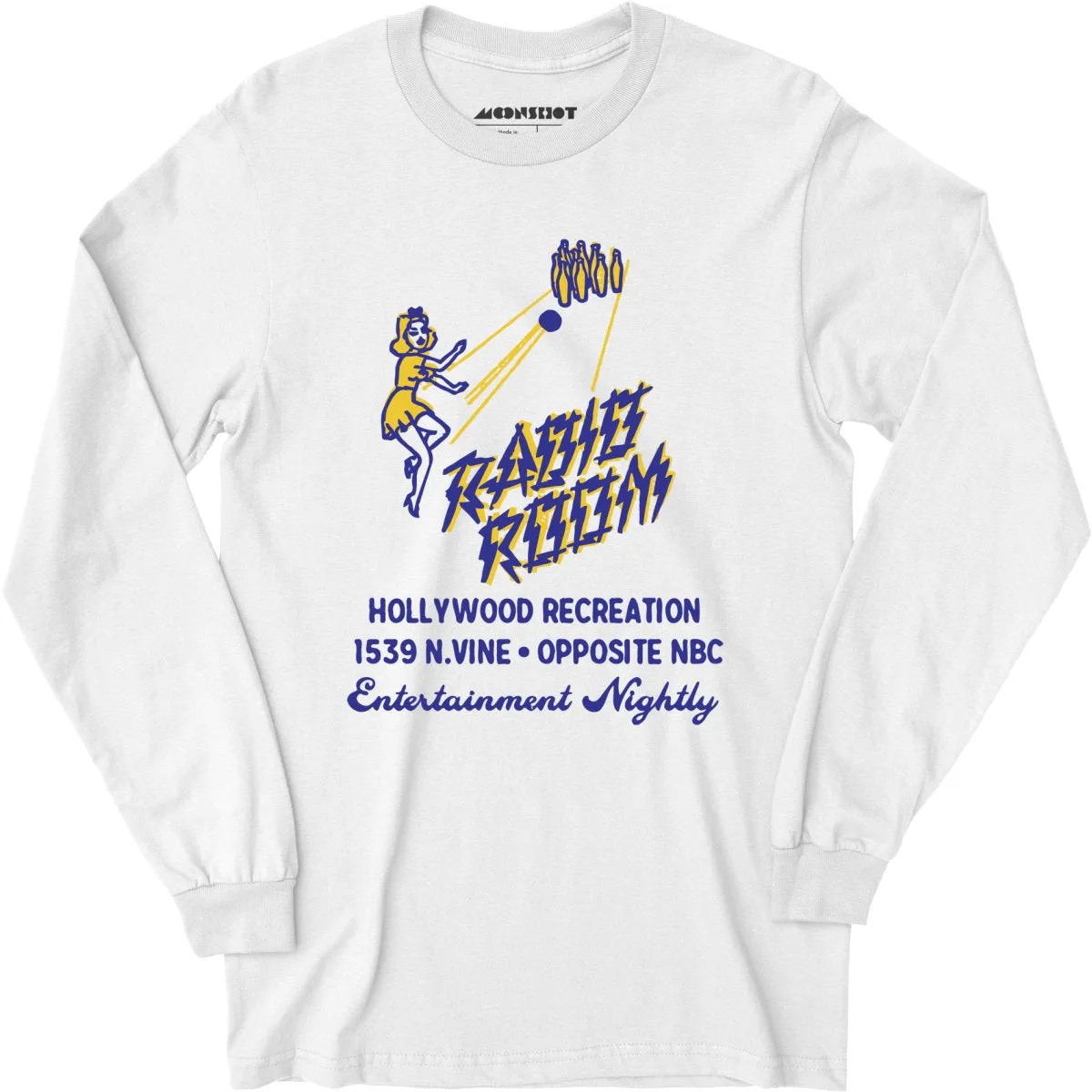 Hollywood Recreation Center - Hollywood, CA - Vintage Bowling Alley - Long Sleeve T-Shirt