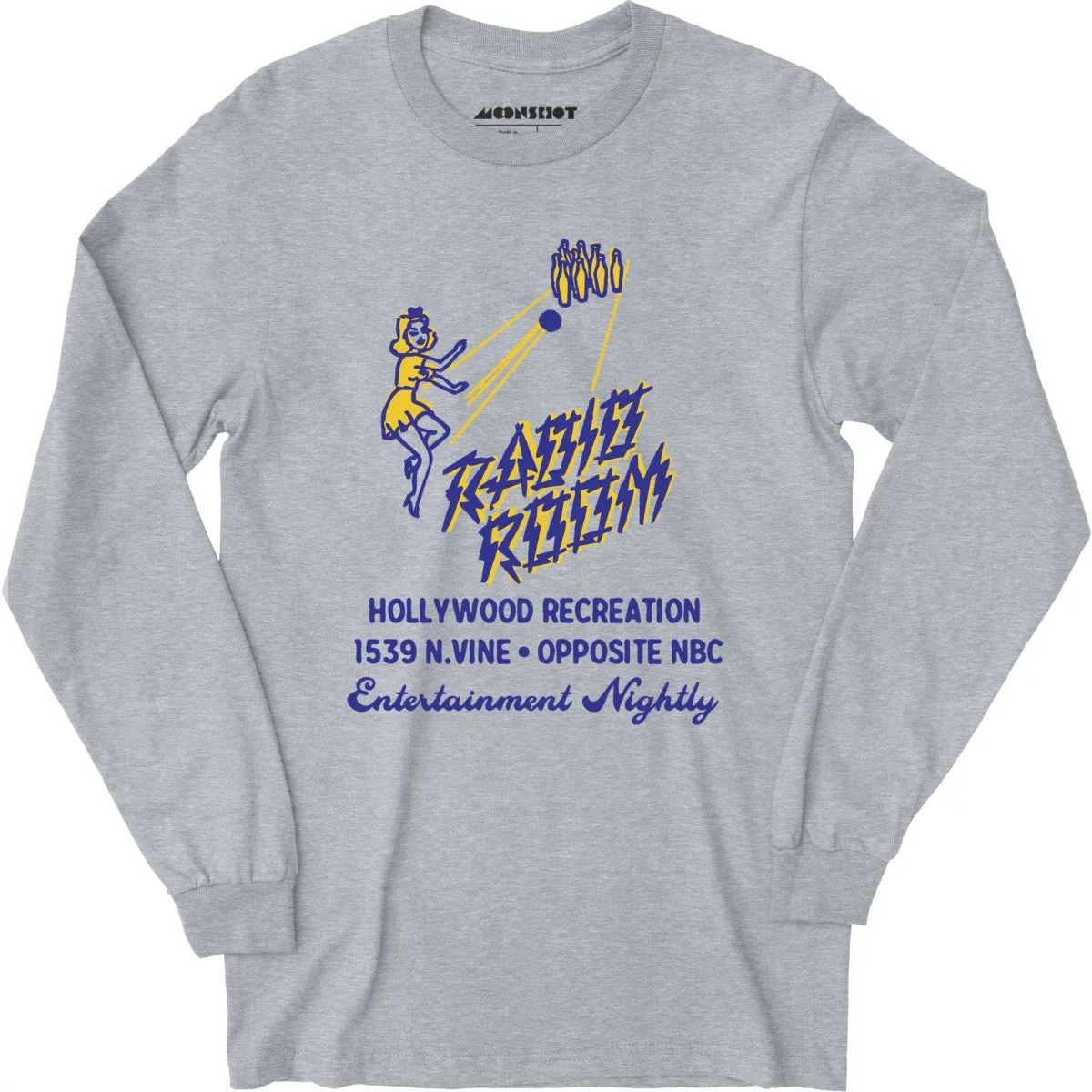 Hollywood Recreation Center - Hollywood, CA - Vintage Bowling Alley - Long Sleeve T-Shirt