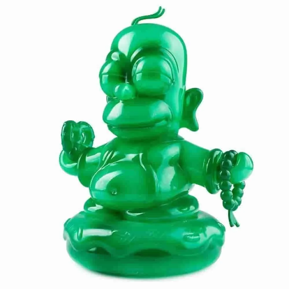 IamRetro Exclusive Medium 7" Jade Homer Buddha - The Simpsons x Kidrobot