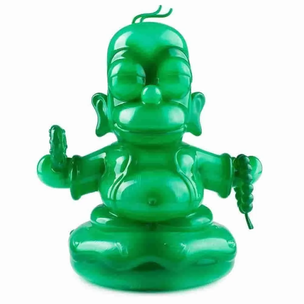 IamRetro Exclusive Medium 7" Jade Homer Buddha - The Simpsons x Kidrobot