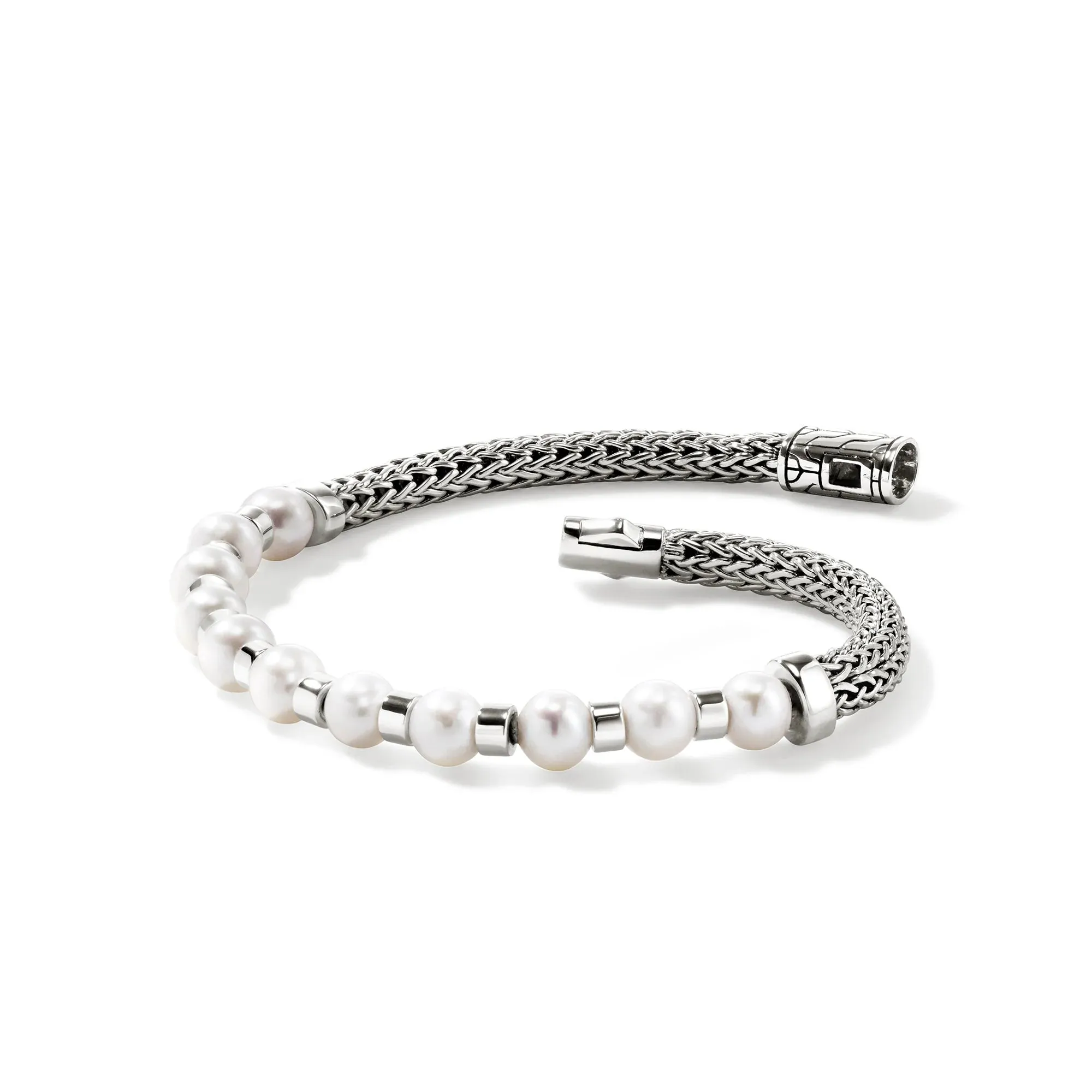 JOHN HARDY STERLING SILVER ESSENTIALS PEARL BRACELET - MEDIUM
